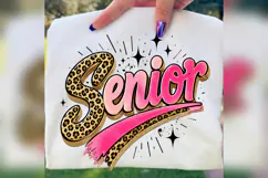 Senior Leopard Pink School PNG, Senior Year Graduation Shirt Product Image 3