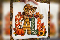 Fall Scarecrow PNG, Autumn Pumpkin Sunflower Design Product Image 2