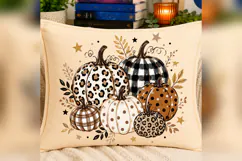 Leopard Pumpkin PNG, Buffalo Check Fall Pumpkin, Neutral Png Product Image 3