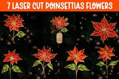 3D Poinsettia Flowers Laser Cut, Christmas Flower SVG Product Image 1