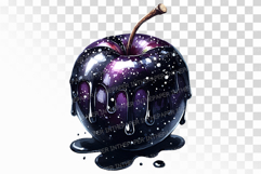 Dripping Black Syrup Halloween Apple PNG Product Image 1