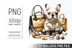 Watercolor Cute Bulldog Clipart PNG Bundle, Bulldog Art Product Image 19