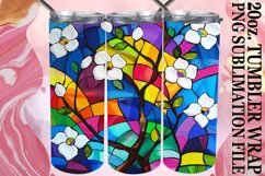 Vibrant Tree Stained Glass Design 20oz Tumbler Product Image 1