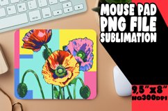 Colorful Pop Art Flower Mouse Pad Design PNG Product Image 1