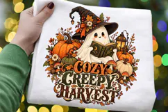 Cozy Creepy Harvest Halloween Ghost Reading Pumpkin Product Image 3
