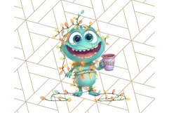 Alien Christmas Clipart, Cute Outer Space Holiday PNG Product Image 5