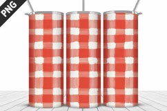 Red Plaid Tumbler Design | Valentine's Day Tumbler Wrap Product Image 4