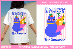Enjoy The Summer Sublimation | Groovy Cat And Fruits DTF Product Image 1