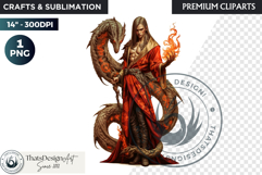Fantasy Dragon wizard clipart, sorcerer, spellcaster, mage Product Image 1