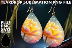 Playful Teardrop Earrings Sublimation, 3D Flower Product Image 1