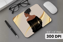 Afro Girl / Woman braided hair Mouse Pad, Black Queen PNG Product Image 1