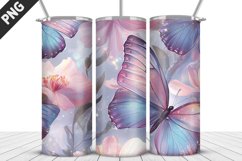 3D Butterfly 20 oz Tumbler Design| Butterfly Flower Tumbler Product Image 2