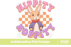 Easter Bunny Sublimation PNG Chick Farm Hip Hop Spring Joy Product Image 1