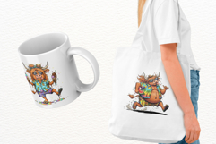 Summer Whimsical Highland Cow Clipart Product Image 3