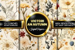 Victorian Autumn Digital Papers - 04 Variations Product Image 1