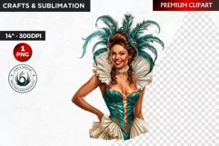 Burlesque Cabaret Woman clipart, French moulin rouge PNG Product Image 1