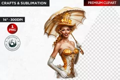 Burlesque Cabaret Woman clipart, French moulin rouge PNG Product Image 1