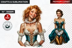 Burlesque Cabaret Woman clipart, French moulin rouge PNG Product Image 1
