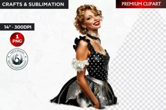 Burlesque Cabaret Woman clipart, French moulin rouge PNG Product Image 1