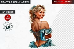 Burlesque Cabaret Woman clipart, French moulin rouge PNG Product Image 1