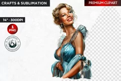 Burlesque Cabaret Woman clipart, French moulin rouge PNG Product Image 1