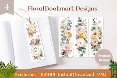 Pink Peony Bookmark Printable, Floral Bookmark Print Product Image 1