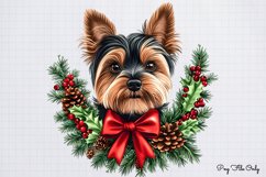 Christmas Yorkshire Terriers Clipart PNG Product Image 1