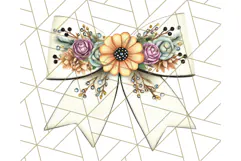 Fall Bow Clipart, Autumn Hair Bows PNG, Fall Ribbon Png Product Image 5