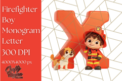Firefighter Boys Alphabet Clipart | Fireman Letters PNG Product Image 13