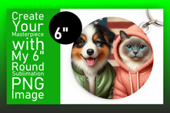 Dynamic Keychain Circle PNG Artwork , Dog and cat Product Image 1