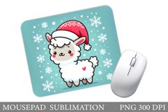 Christmas Lama Mouse Pad. Christmas Mouse Pad Sublimation Product Image 1