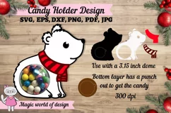 Polar Bear Candy dome Ornament svg, 3d svg cut file Product Image 1