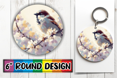 Luminous Car Coaster Round Sublimation PNG, Birds Product Image 1