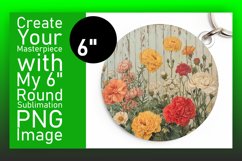 Vintage Floral Round Keychain &amp; Coaster Product Image 1