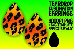 Chic Leopard Gradient Teardrop Earring Wrap PNG Product Image 1