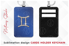GEMINI Diamond Zodiac Sign - Cards Holder Keychain Product Image 1