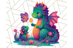 Cute Fantasy Dragon Clipart PNG, Bold Baby Dragon Clip Art Product Image 5