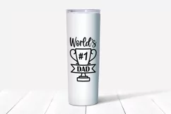 Fathers day SVG card Worlds best Dad number 1 design. Product Image 4