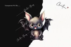 Watercolor Bat Clipart | Watercolor Halloween PNG Product Image 2