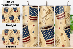 4th Of July Coffee Lovers Seamless Tumbler Wrap Product Image 1