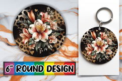 Sweet Sublimation Circle Keychain, Leopard Prints Product Image 1