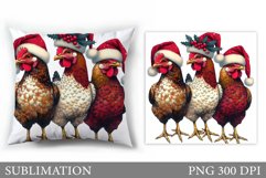 Christmas Chicken Pillow. Christmas Pillow Sublimation Product Image 1
