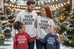 Christmas Family Matching T-Shirt Mockups | Holiday Group Product Image 1