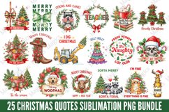 Christmas Quotes Sublimation Png Bundle Product Image 1