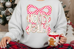 Holly Jolly Png, Glitter Coquette Christmas Tree Png Product Image 3