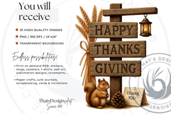 Cozy Thanksgiving greetings PNG, Grateful Quotes Cliparts Product Image 2