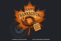 Cozy Thanksgiving greetings PNG, Grateful Quotes Cliparts Product Image 3