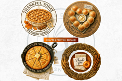 Cozy Thanksgiving greetings PNG, Grateful Quotes Cliparts Product Image 5