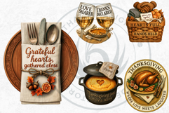 Cozy Thanksgiving greetings PNG, Grateful Quotes Cliparts Product Image 8