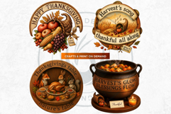 Cozy Thanksgiving greetings PNG V2, Grateful Quotes Clipart Product Image 5